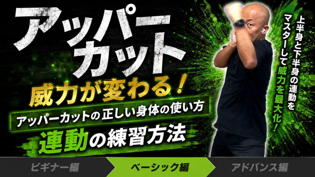 【アッパーカット② ベーシック編】威力が変わる！アッパーカットの正しい身体の使い方／上下と回旋の使い分け、背骨を意識、重心の考え方